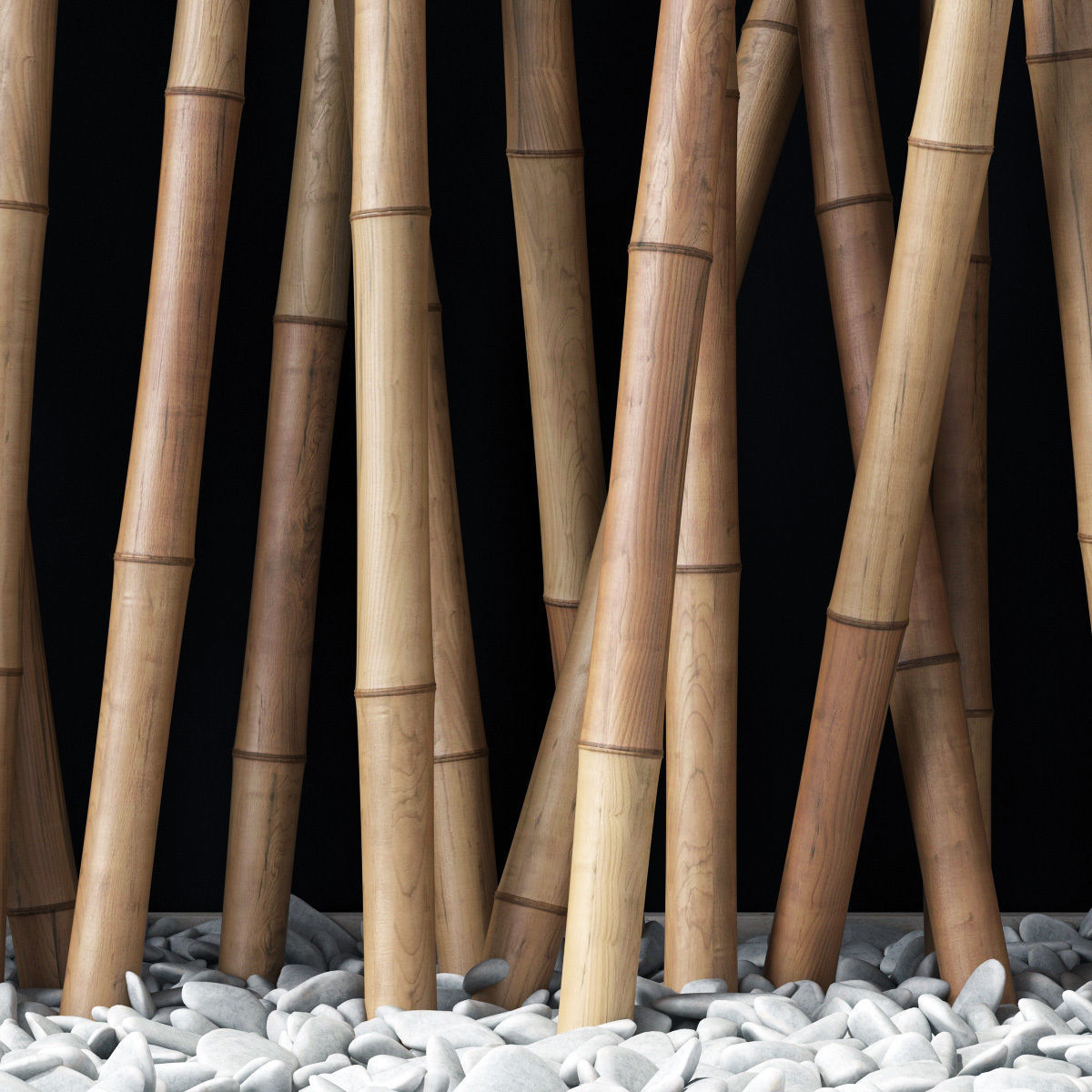 Bamboo branch decor Wall cage n18a 3D model_8