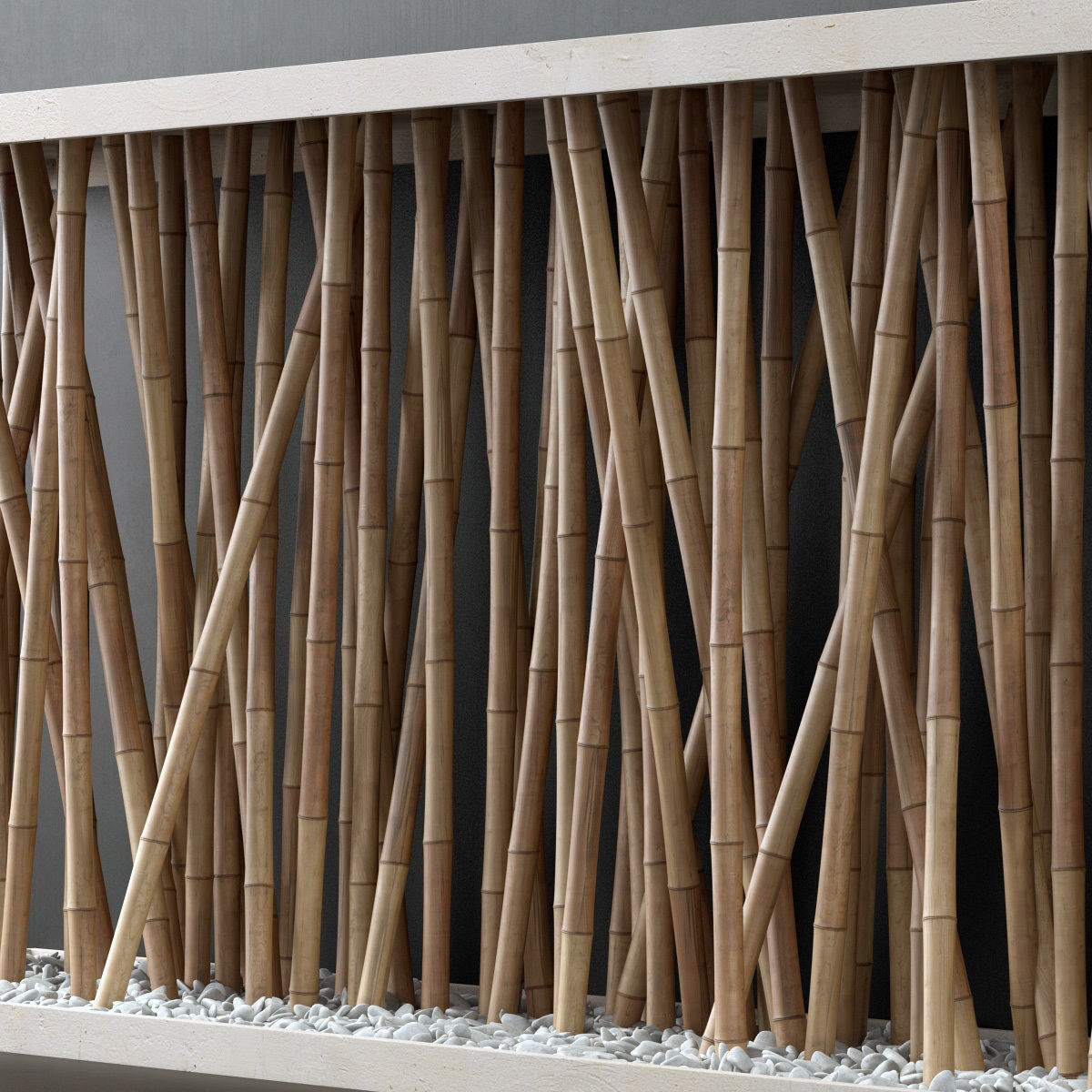 Bamboo branch decor Wall cage n18a 3D model_4