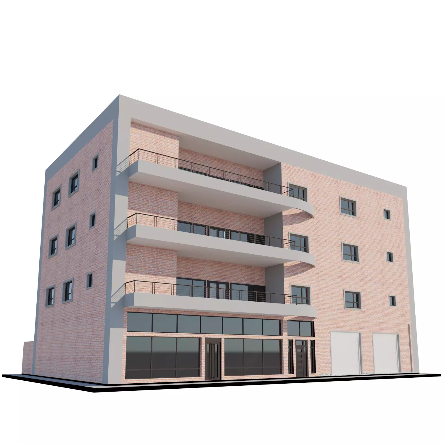 Apartment building with patio Threedee Way 336 3D model_0