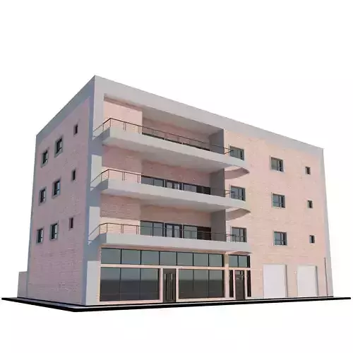 Apartment building with patio Threedee Way 336 3D model