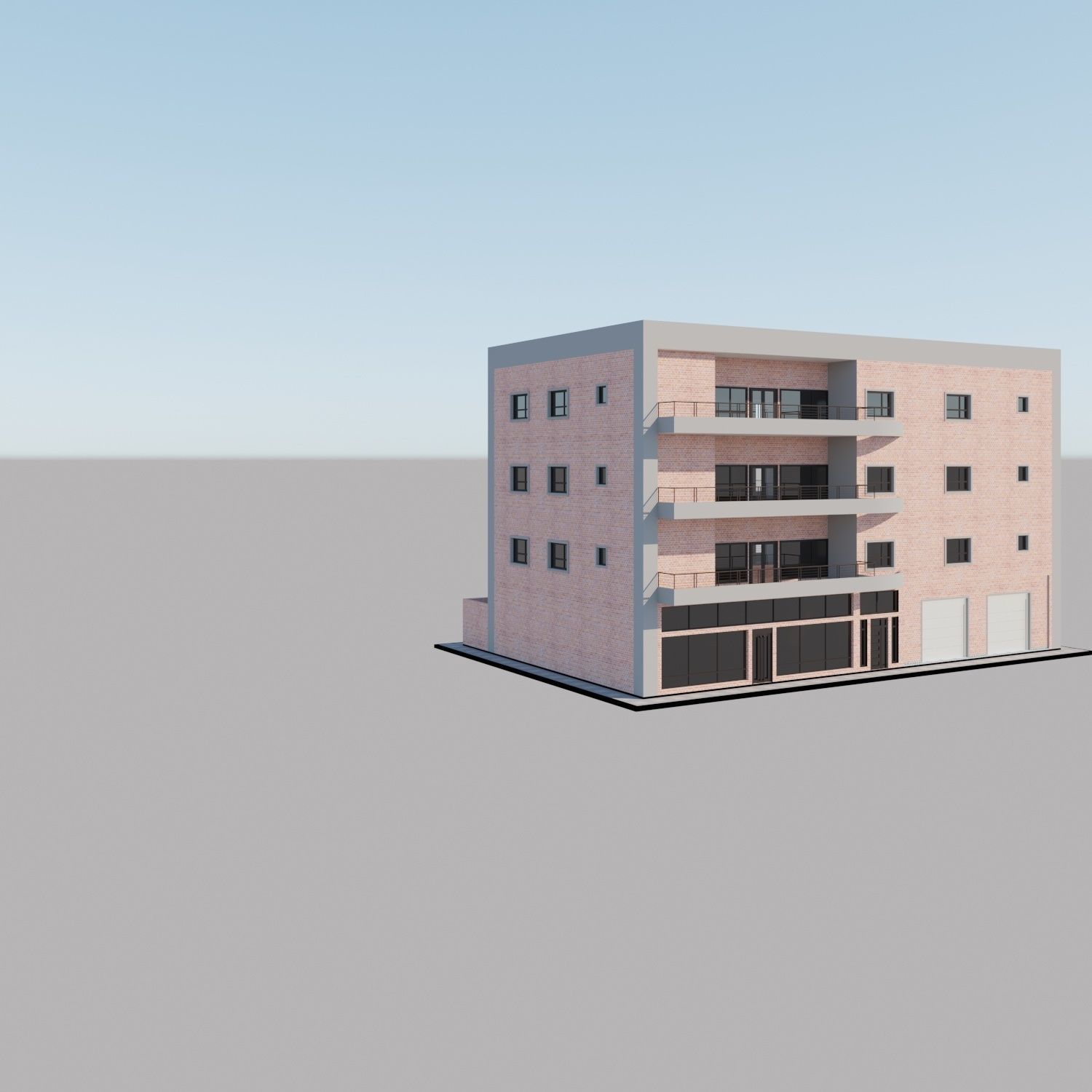 Apartment building with patio Threedee Way 336 3D model_14