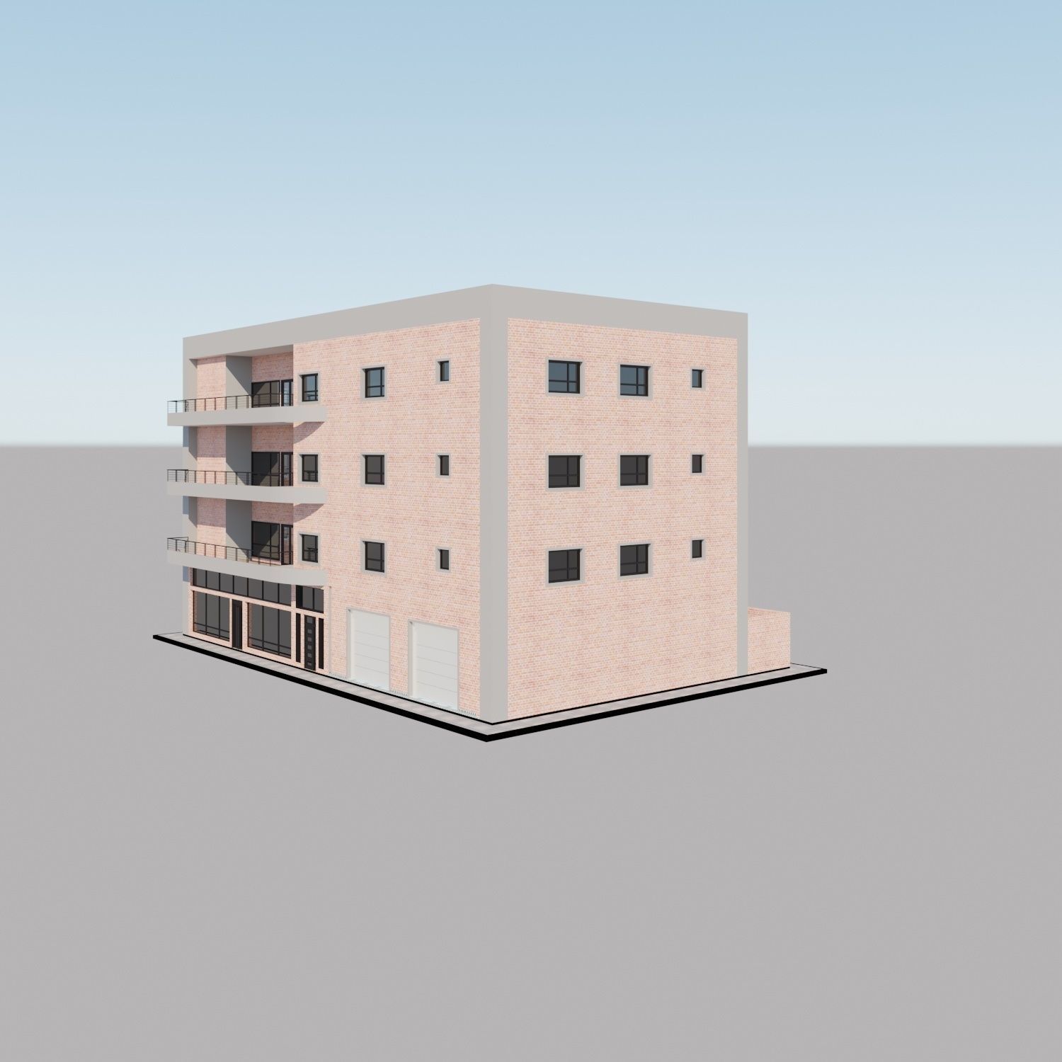 Apartment building with patio Threedee Way 336 3D model_18