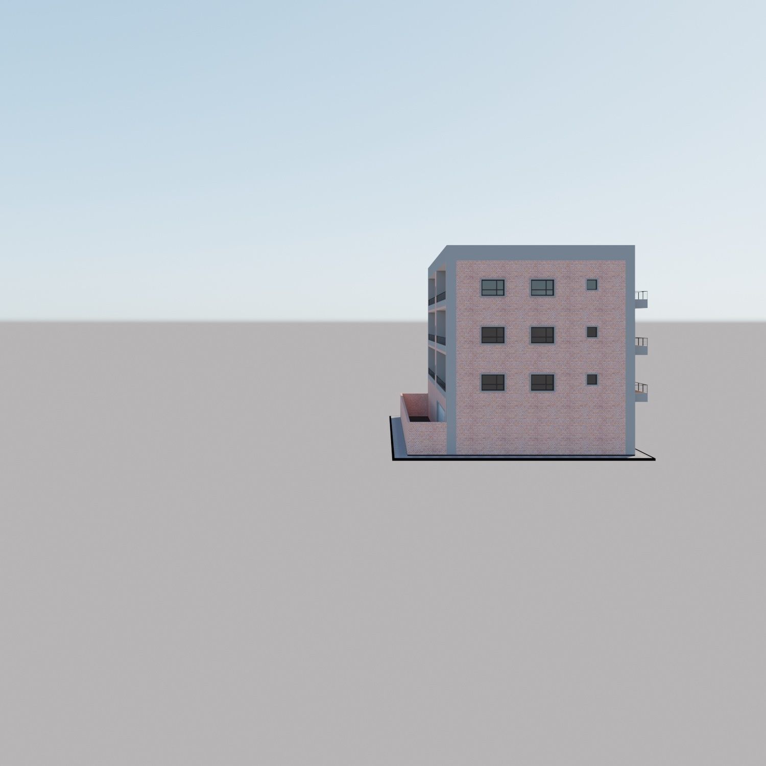 Apartment building with patio Threedee Way 336 3D model_27