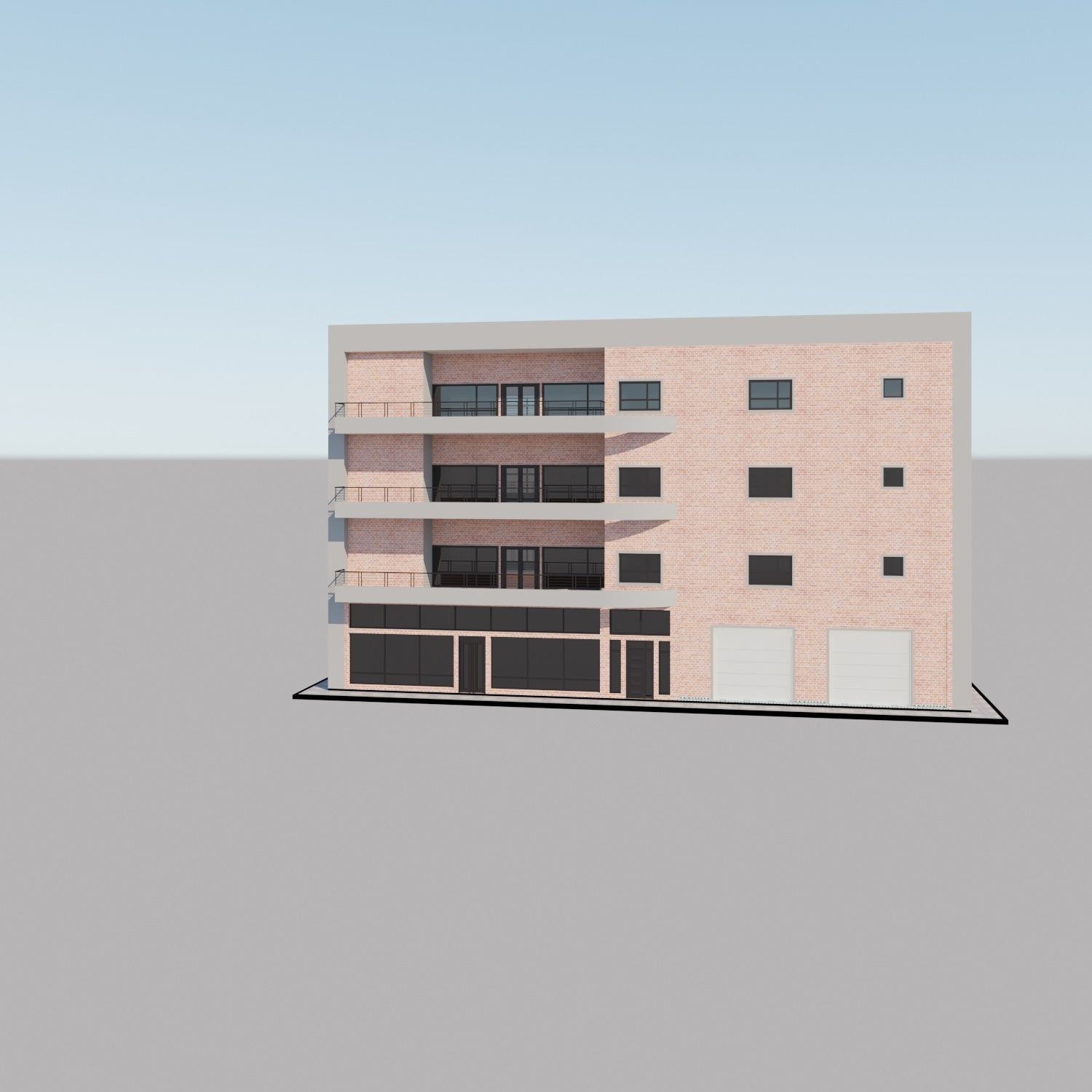Apartment building with patio Threedee Way 336 3D model_16