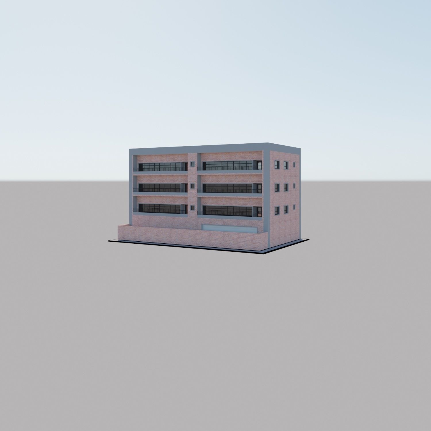 Apartment building with patio Threedee Way 336 3D model_24