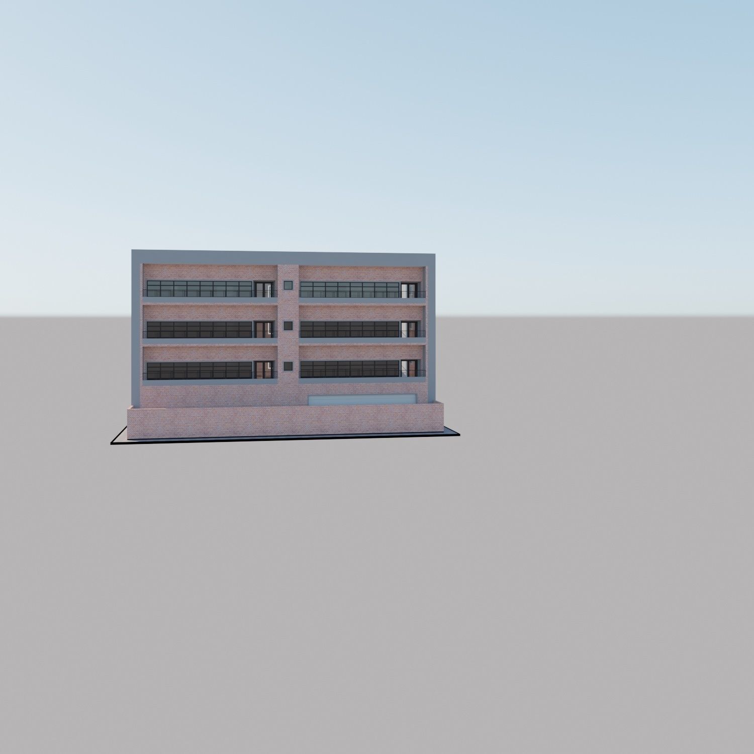 Apartment building with patio Threedee Way 336 3D model_22