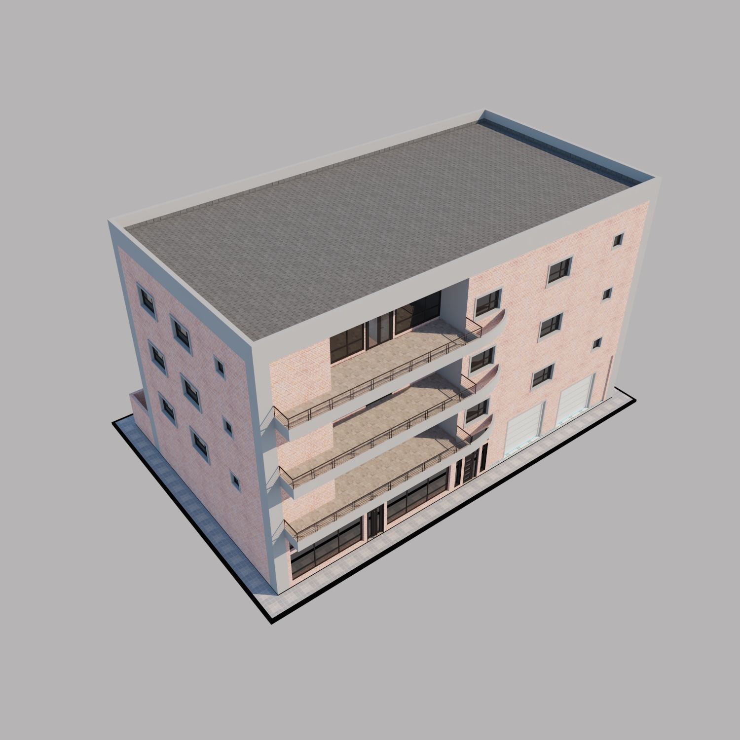 Apartment building with patio Threedee Way 336 3D model_2