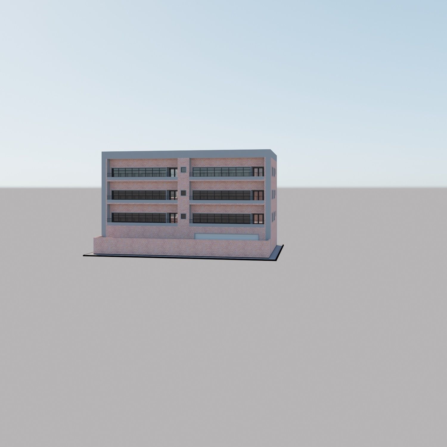 Apartment building with patio Threedee Way 336 3D model_23