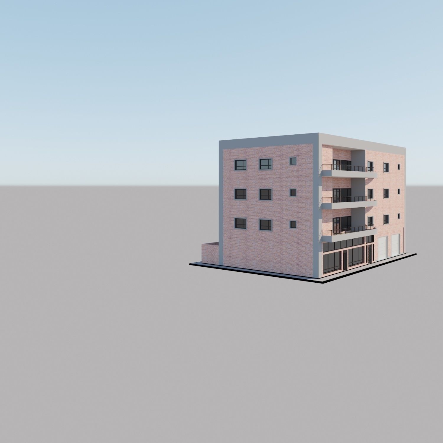 Apartment building with patio Threedee Way 336 3D model_13