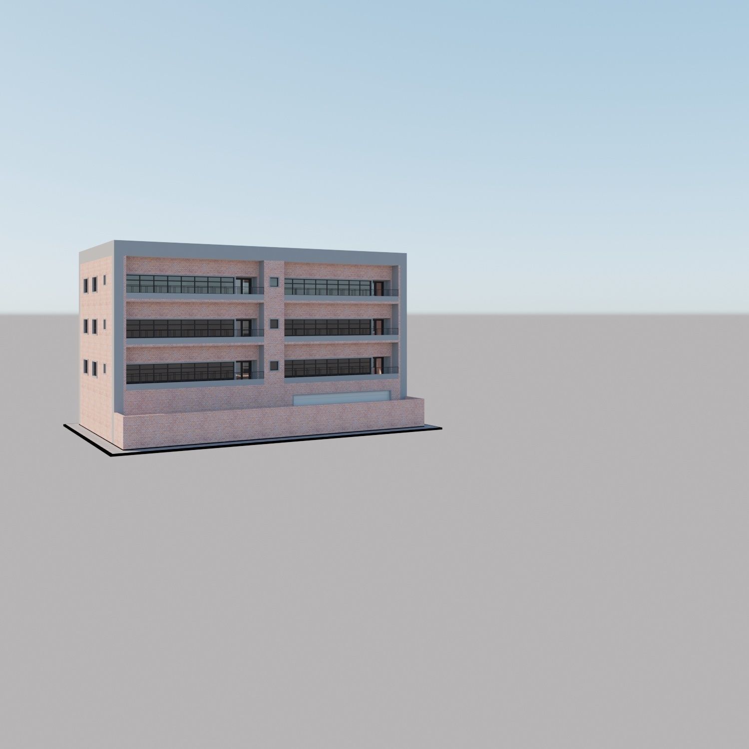 Apartment building with patio Threedee Way 336 3D model_21