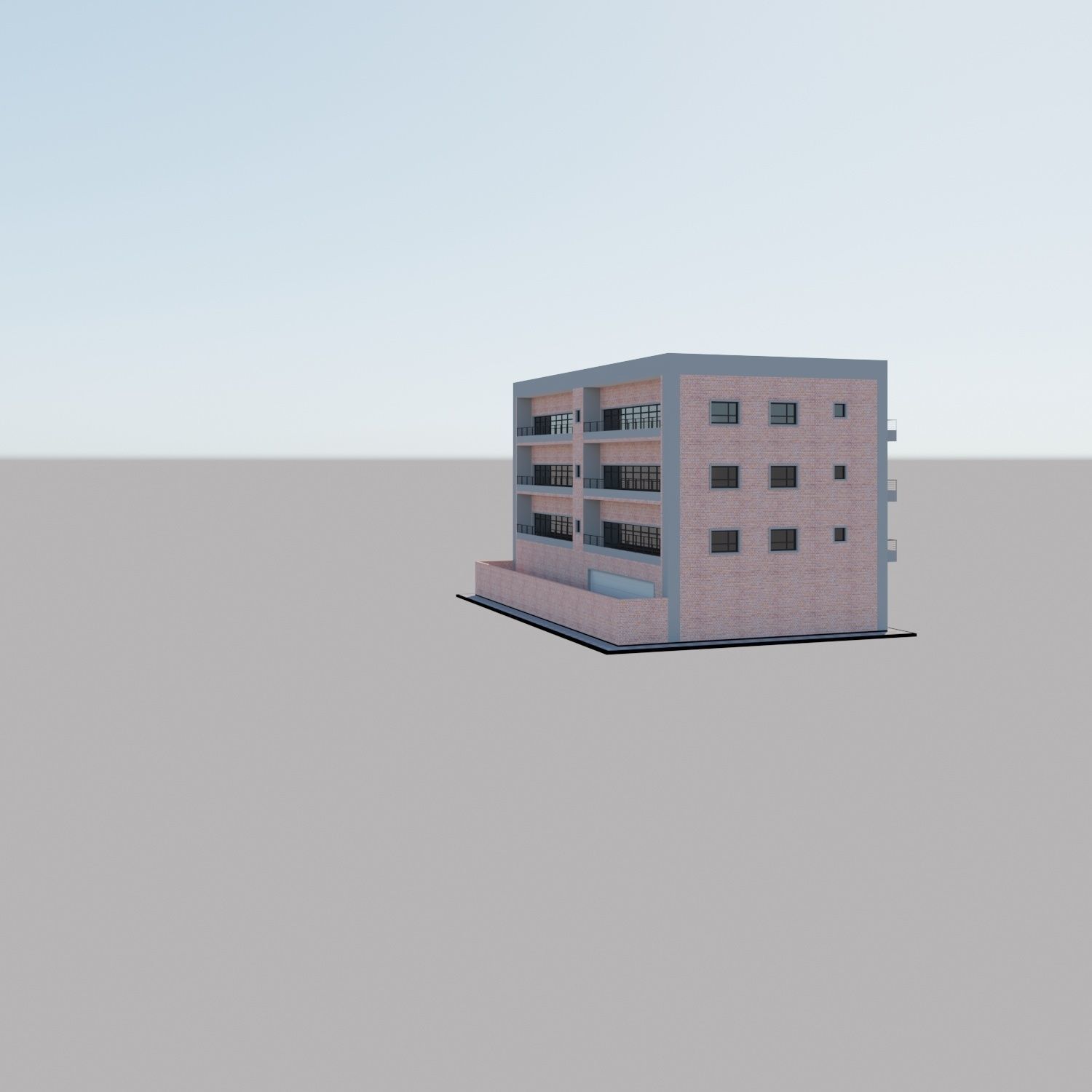 Apartment building with patio Threedee Way 336 3D model_26