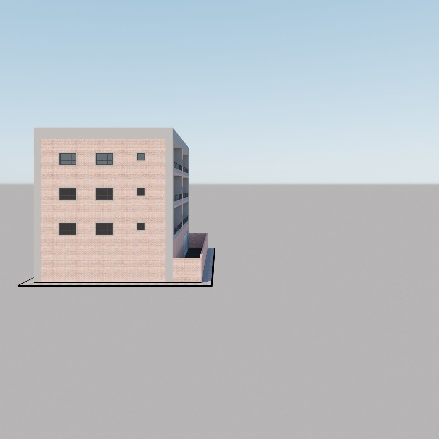 Apartment building with patio Threedee Way 336 3D model_10