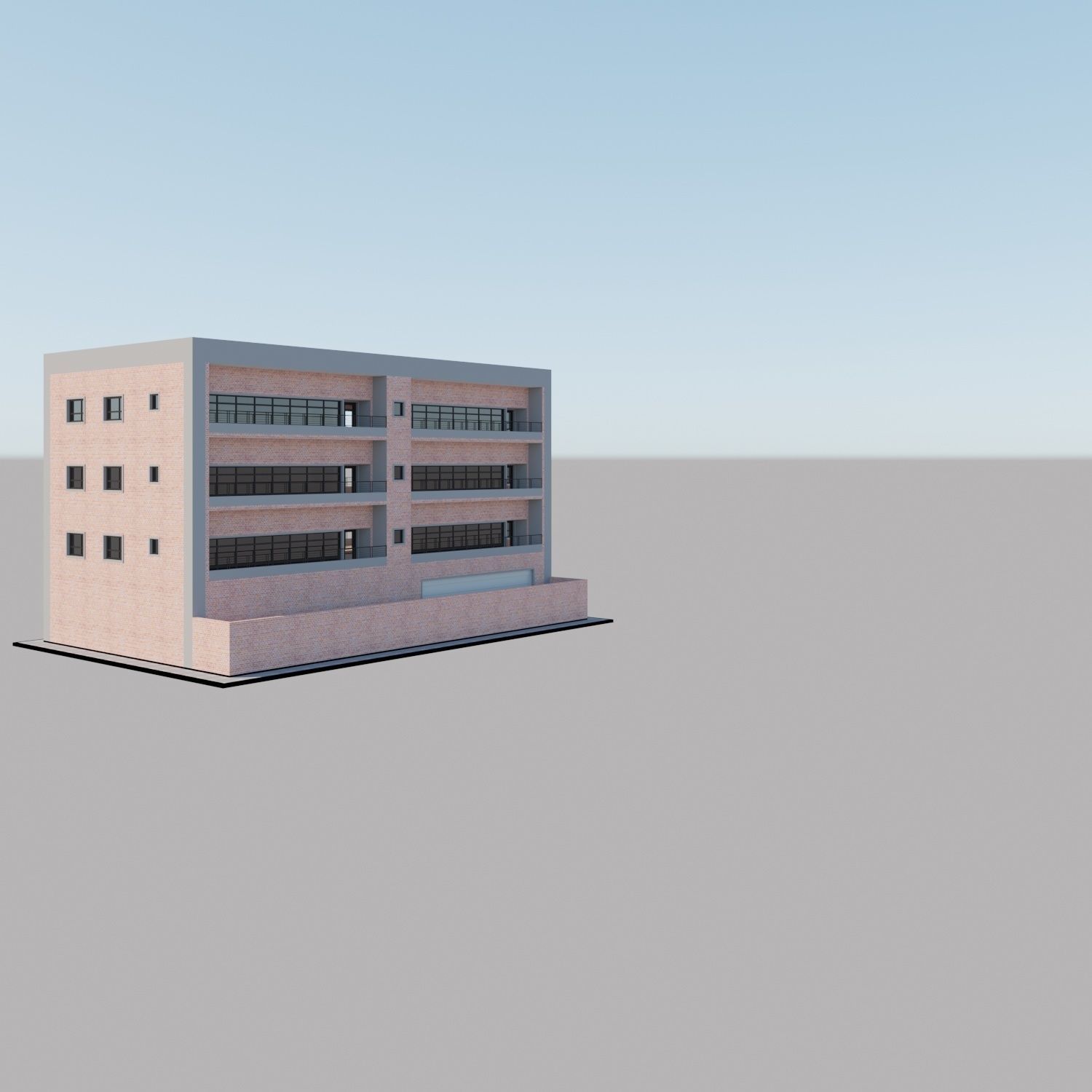Apartment building with patio Threedee Way 336 3D model_20