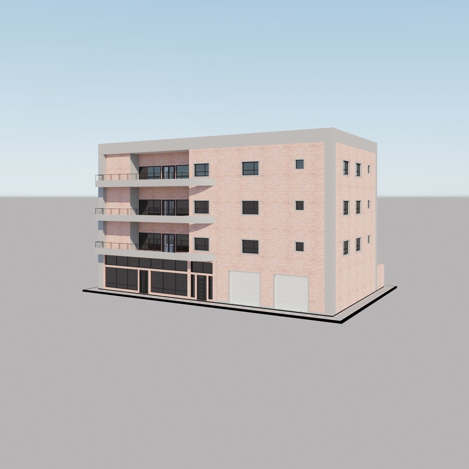 Apartment building with patio Threedee Way 336 3D model_17