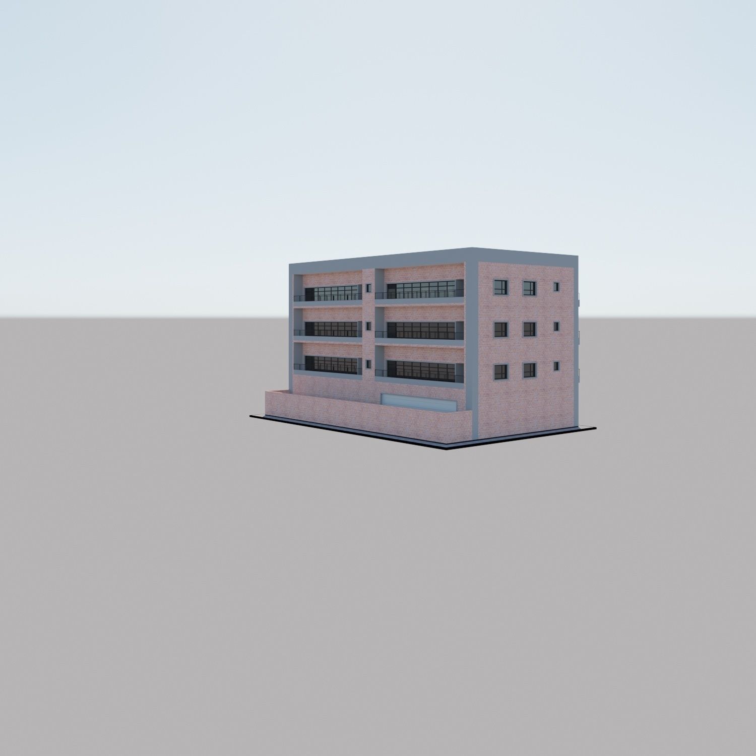 Apartment building with patio Threedee Way 336 3D model_25