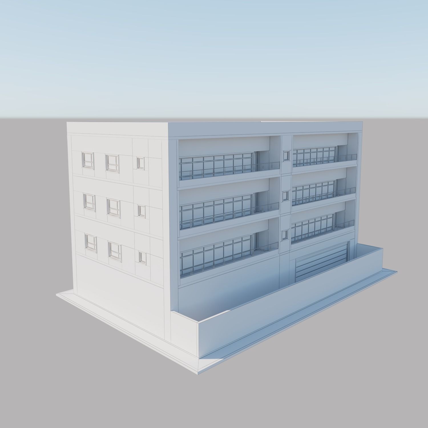 Apartment building with patio Threedee Way 336 3D model_7