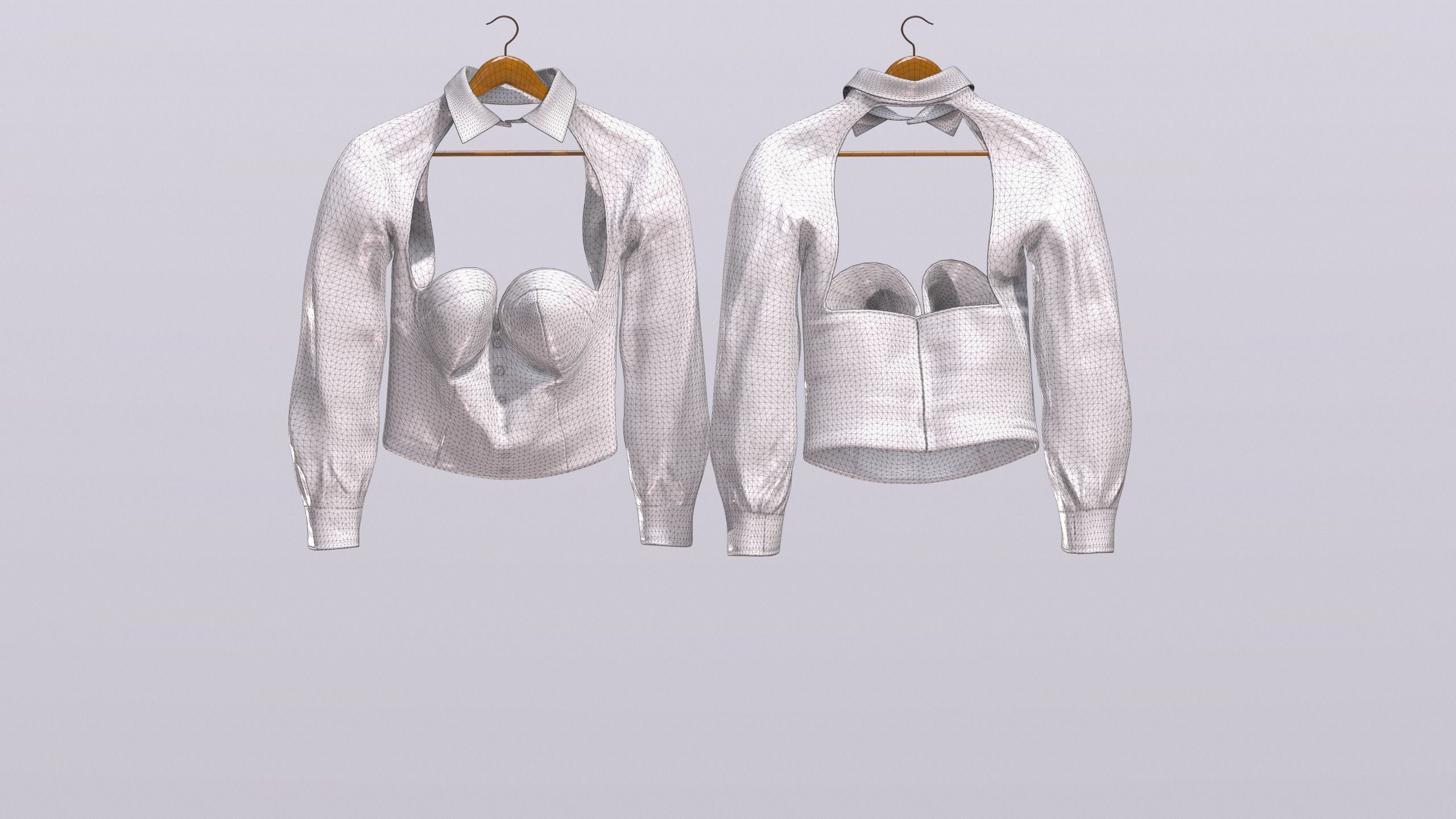 Female Clothing Low-poly 3D model_10