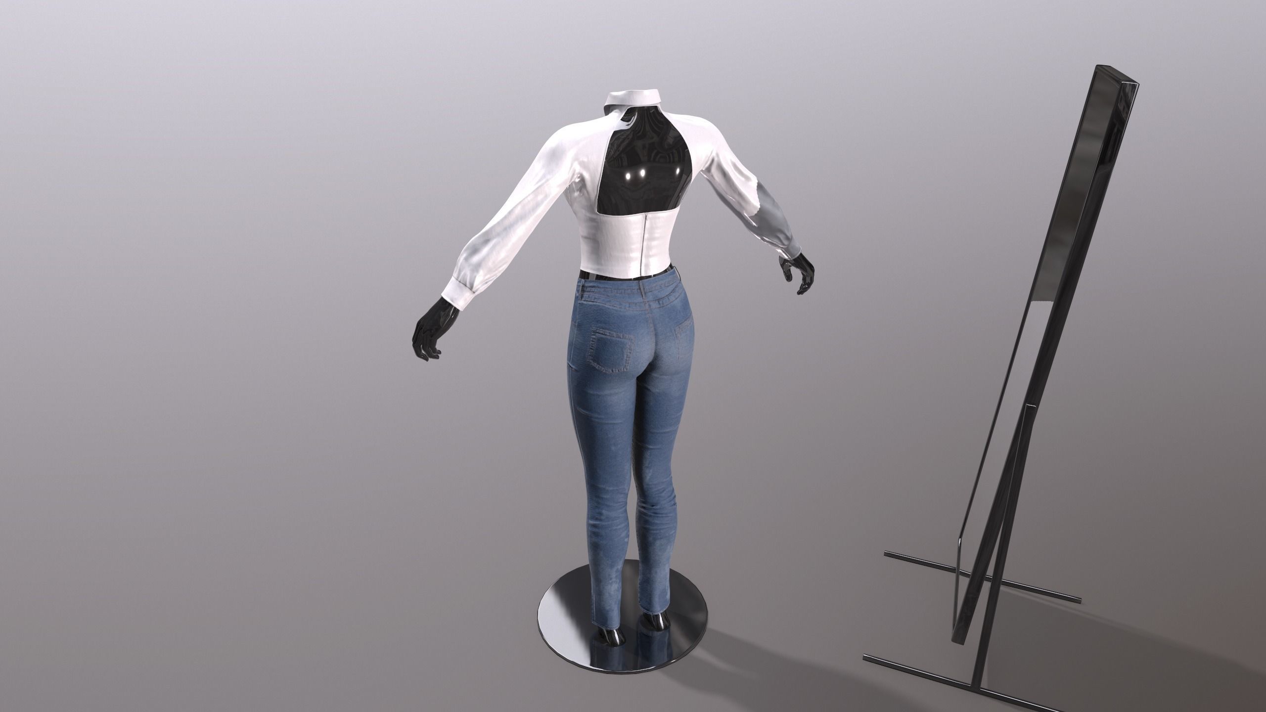 Female Clothing Low-poly 3D model_6