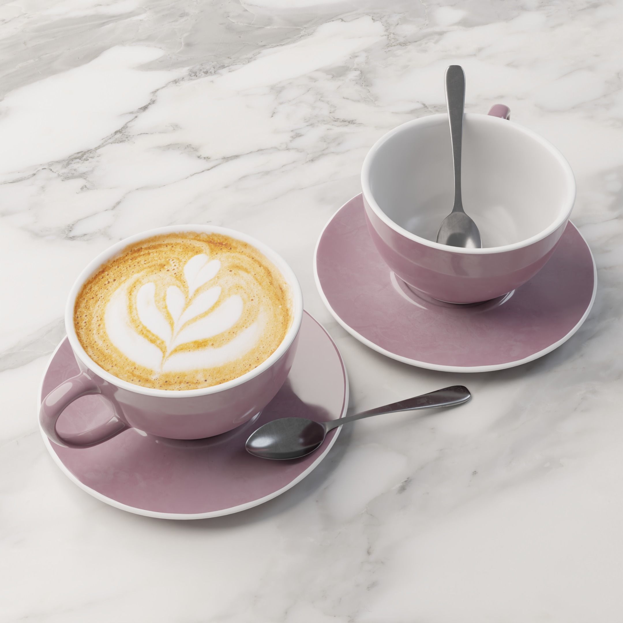 Cafe Latte Cup 3D model_2