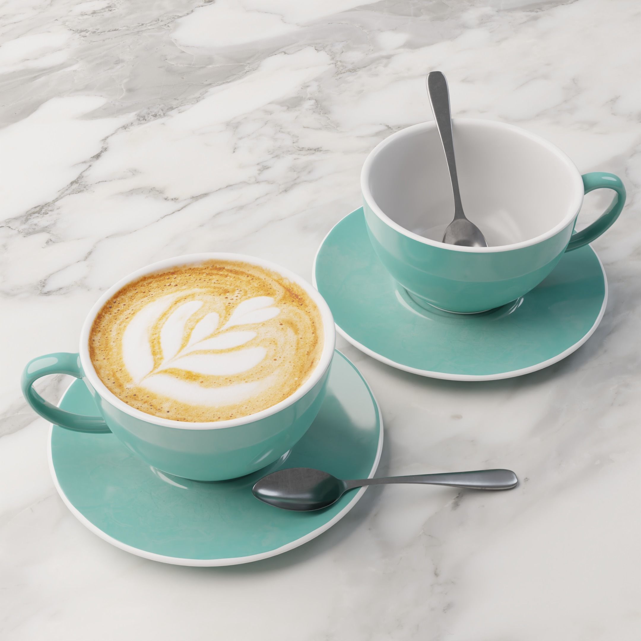 Cafe Latte Cup 3D model_1