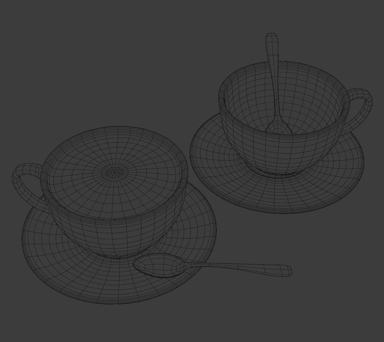 Cafe Latte Cup 3D model_4