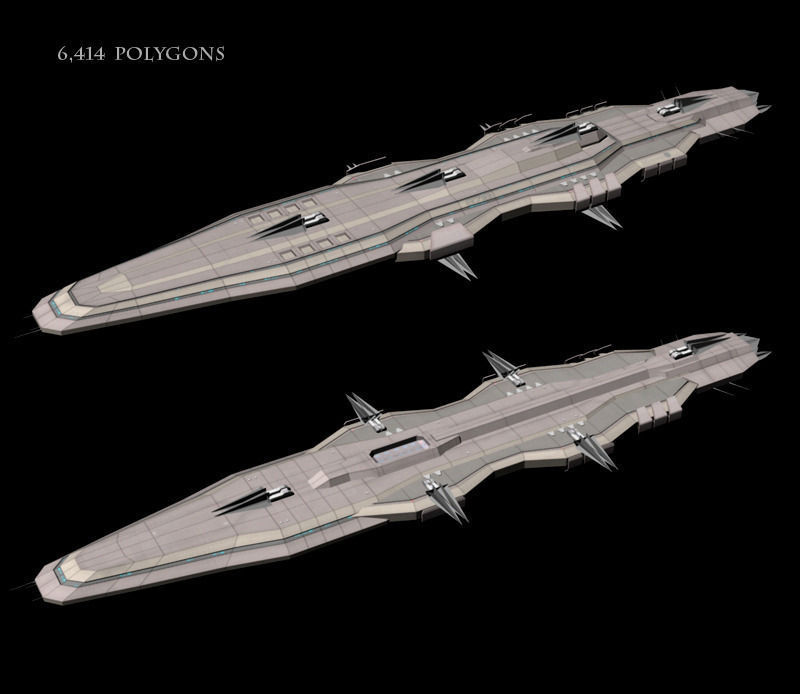 Battle Cruiser LP Low-poly 3D model_5