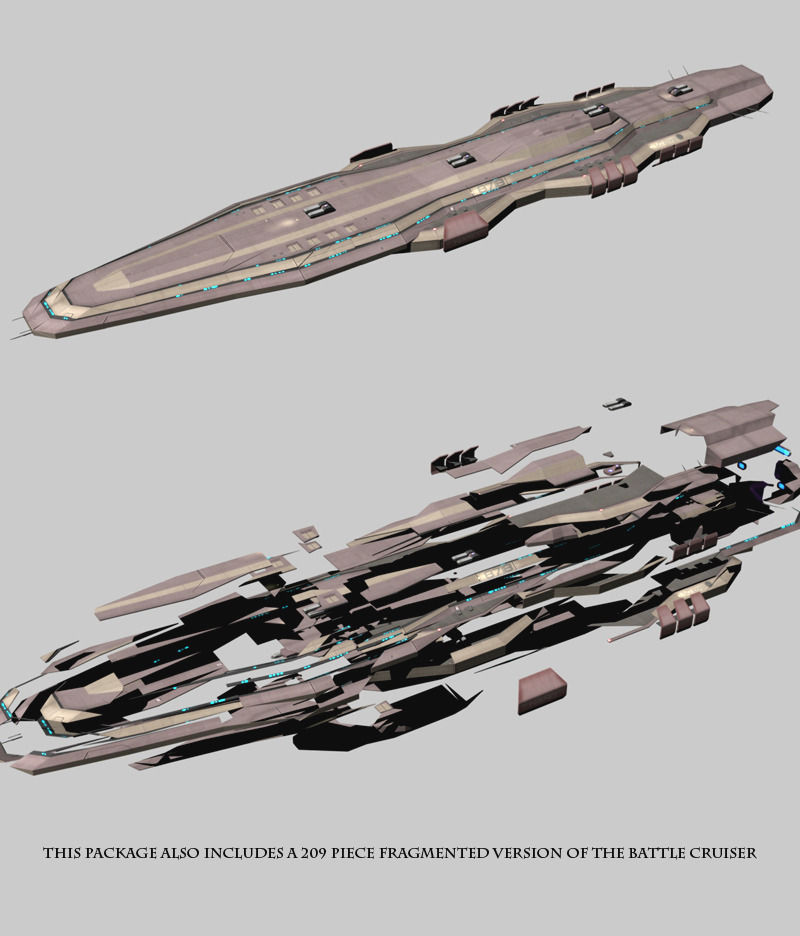 Battle Cruiser LP Low-poly 3D model_3