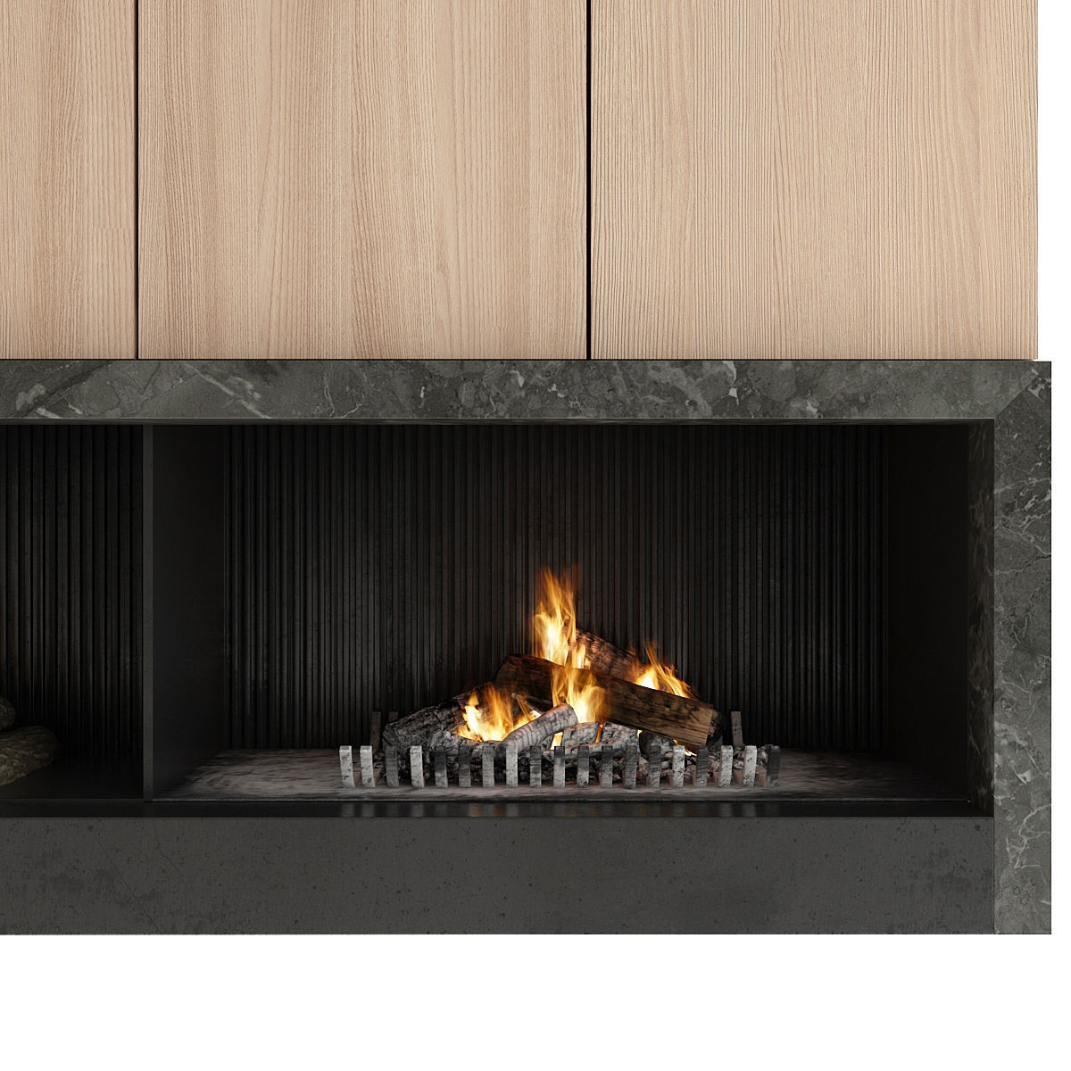 Fireplace with logs 3D model_10