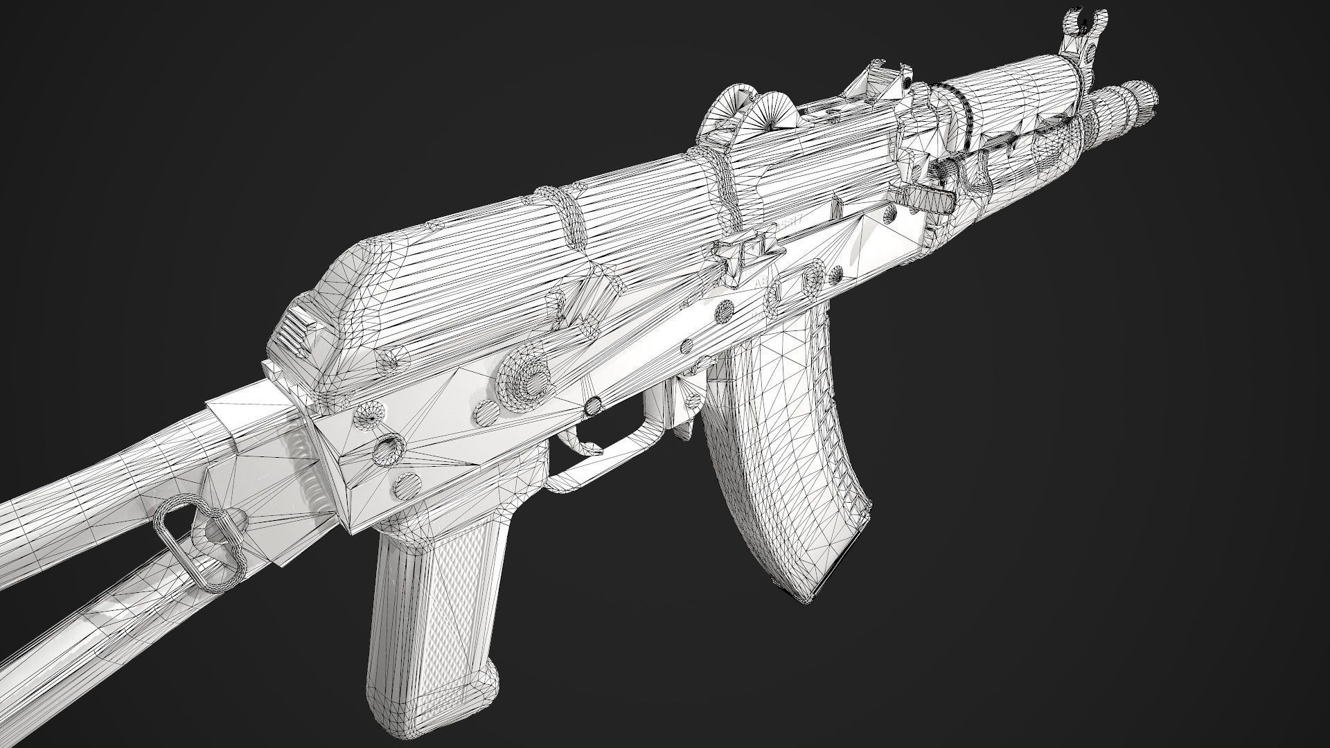 AKS-74U Low-poly 3D model_16