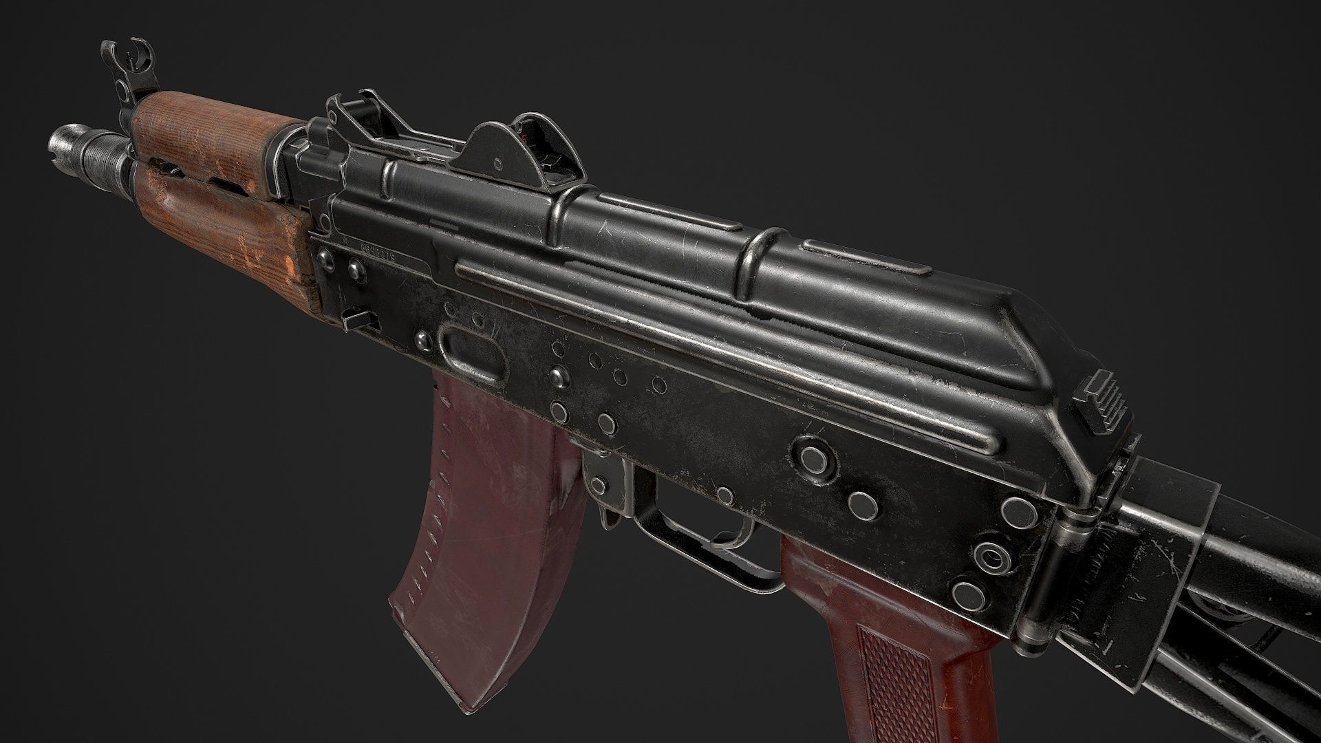 AKS-74U Low-poly 3D model_3