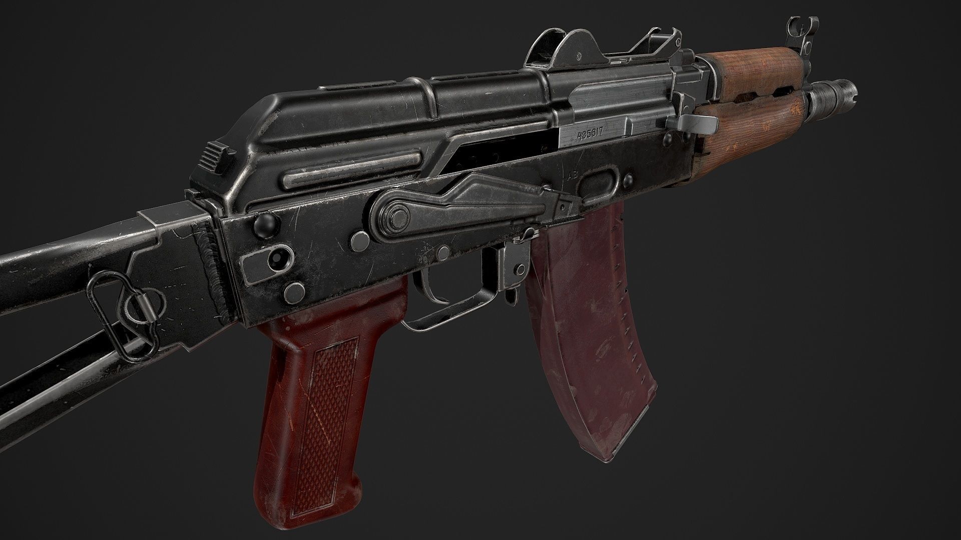 AKS-74U Low-poly 3D model_9