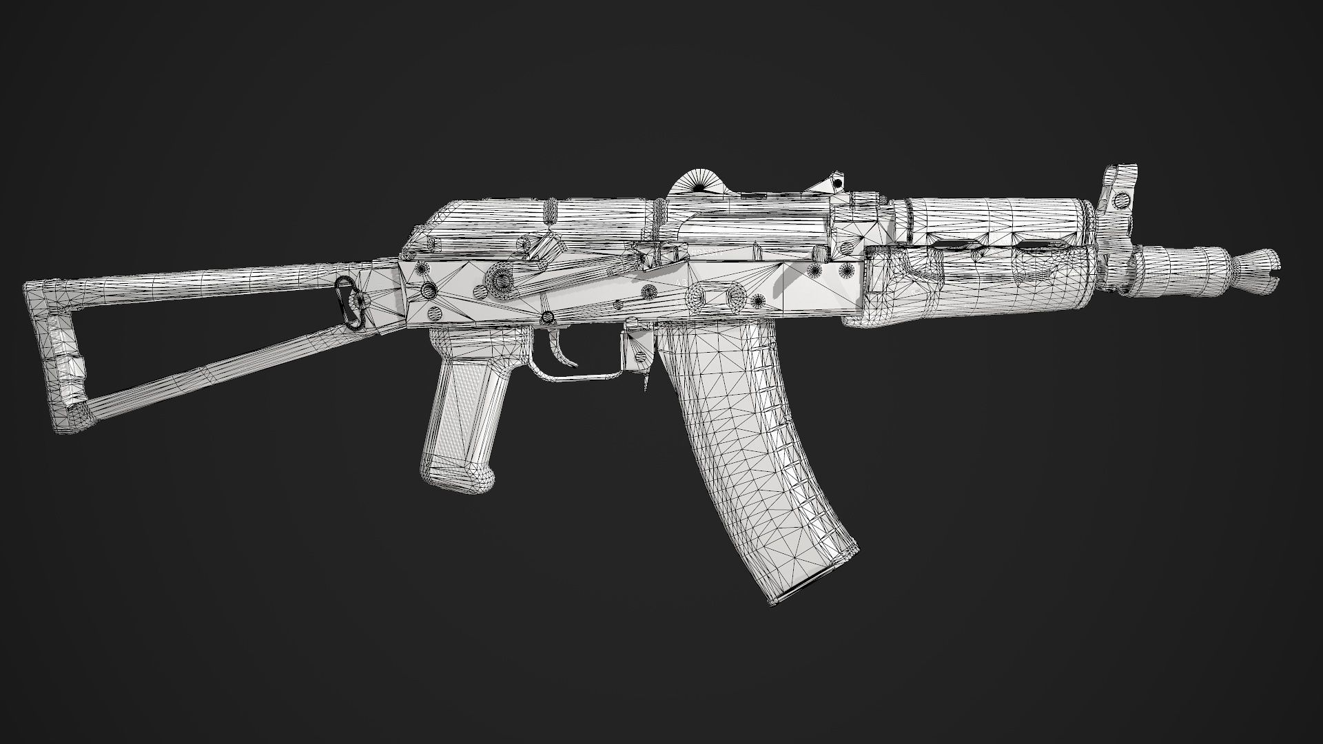 AKS-74U Low-poly 3D model_15