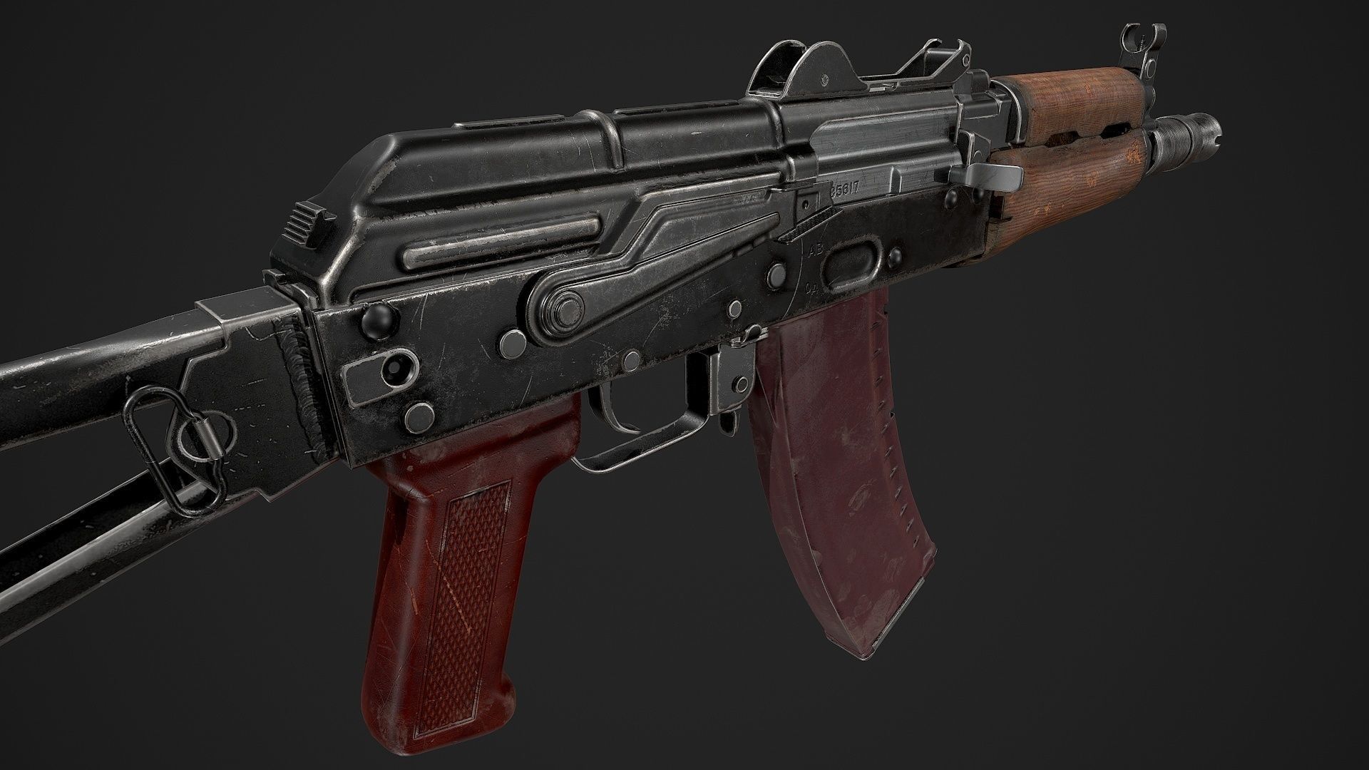 AKS-74U Low-poly 3D model_8