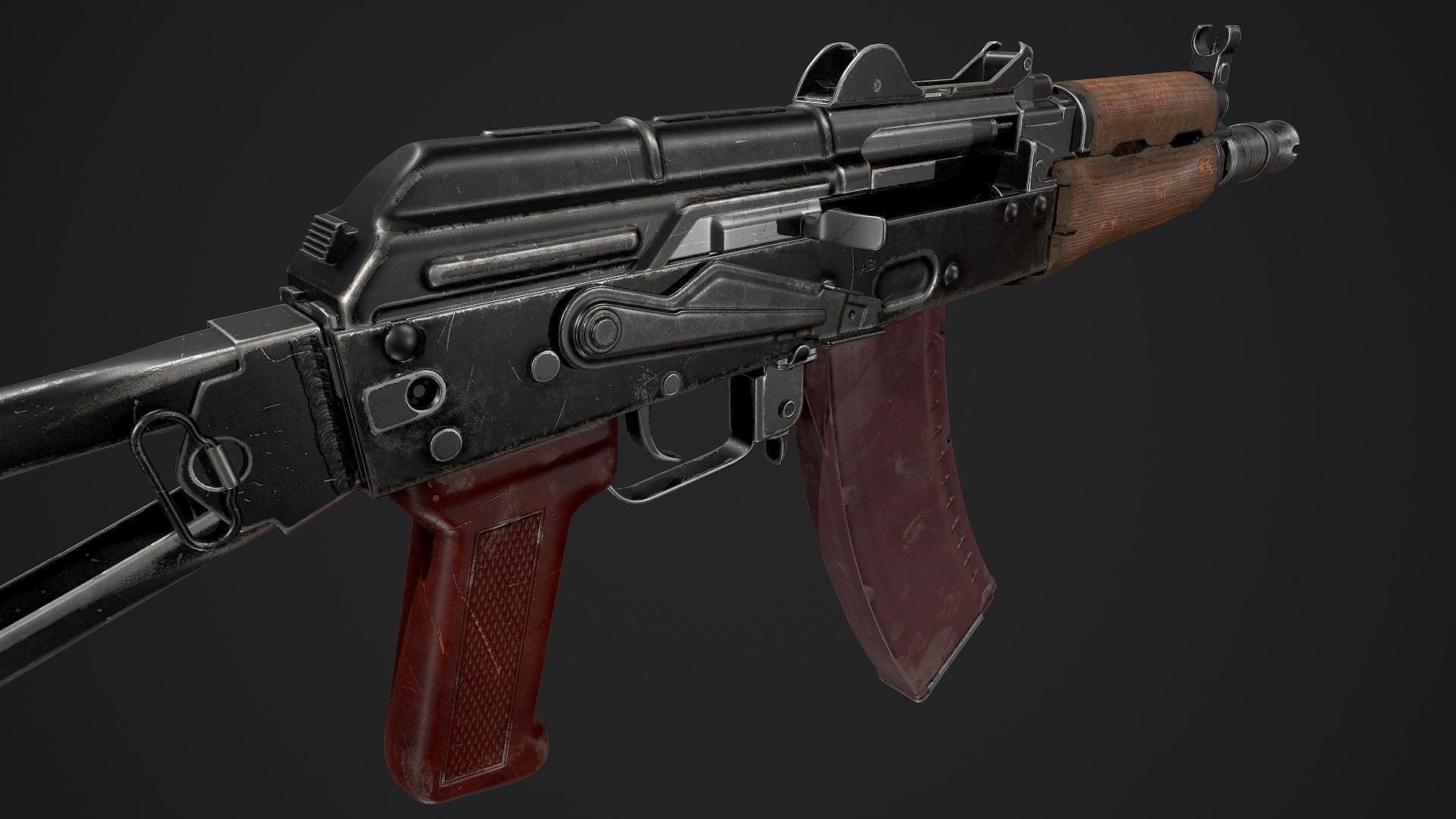 AKS-74U Low-poly 3D model_10