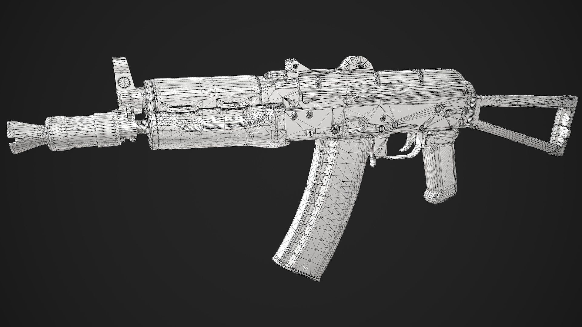 AKS-74U Low-poly 3D model_14