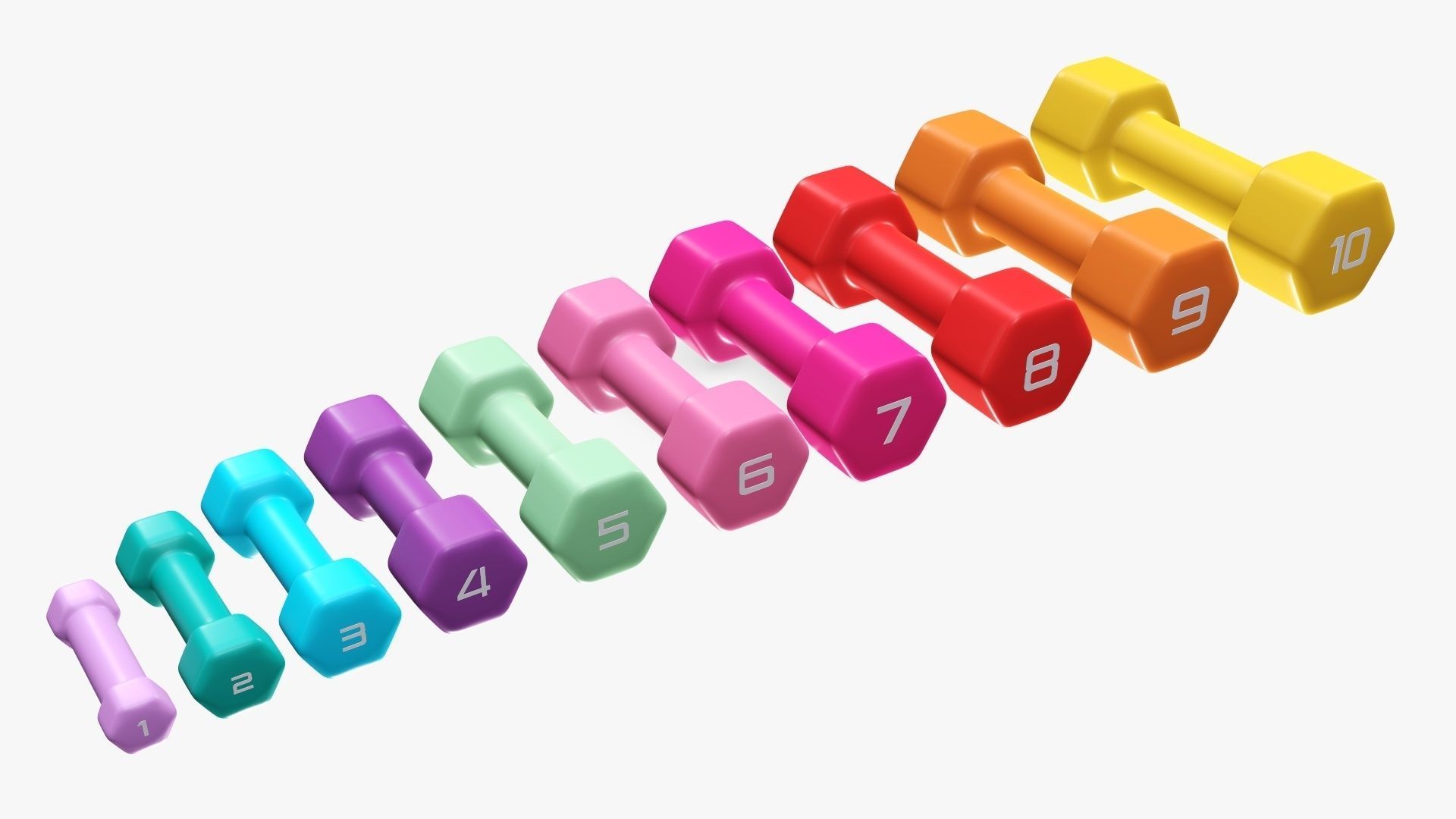 Dumbbells hexagonal 3D model_1