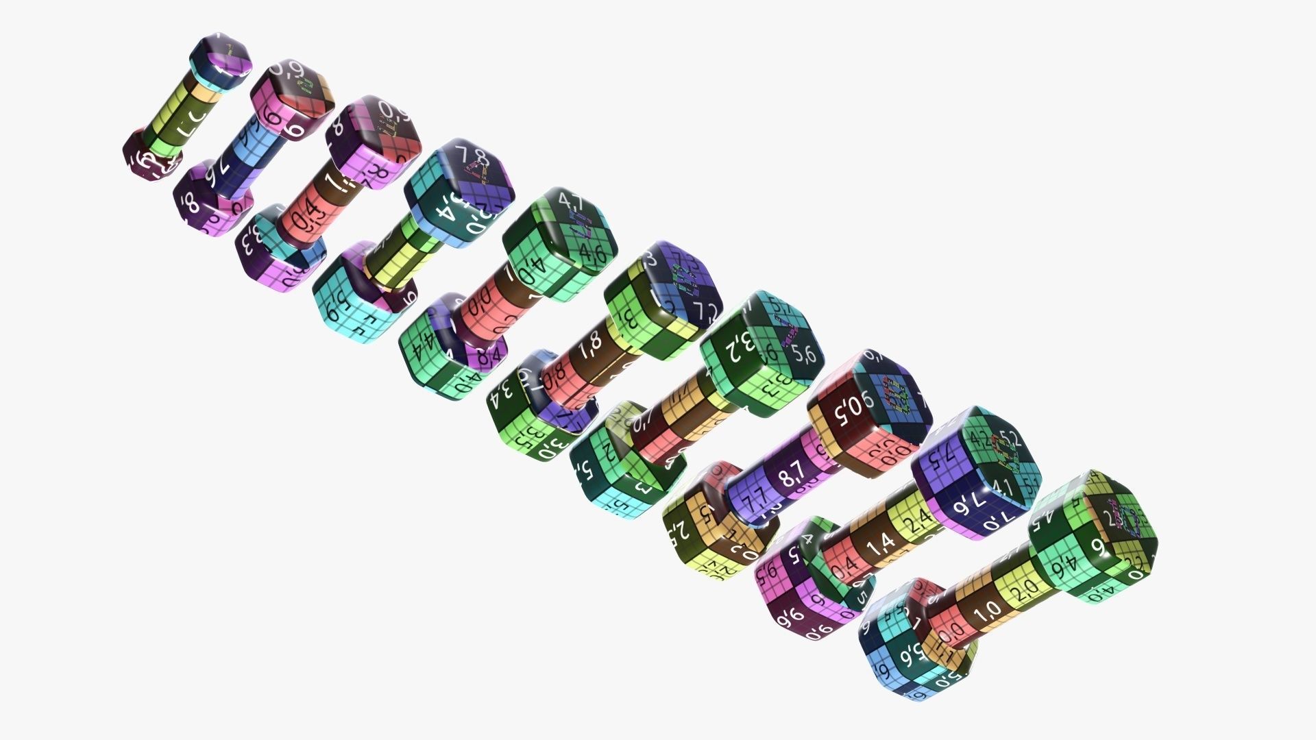 Dumbbells hexagonal 3D model_18