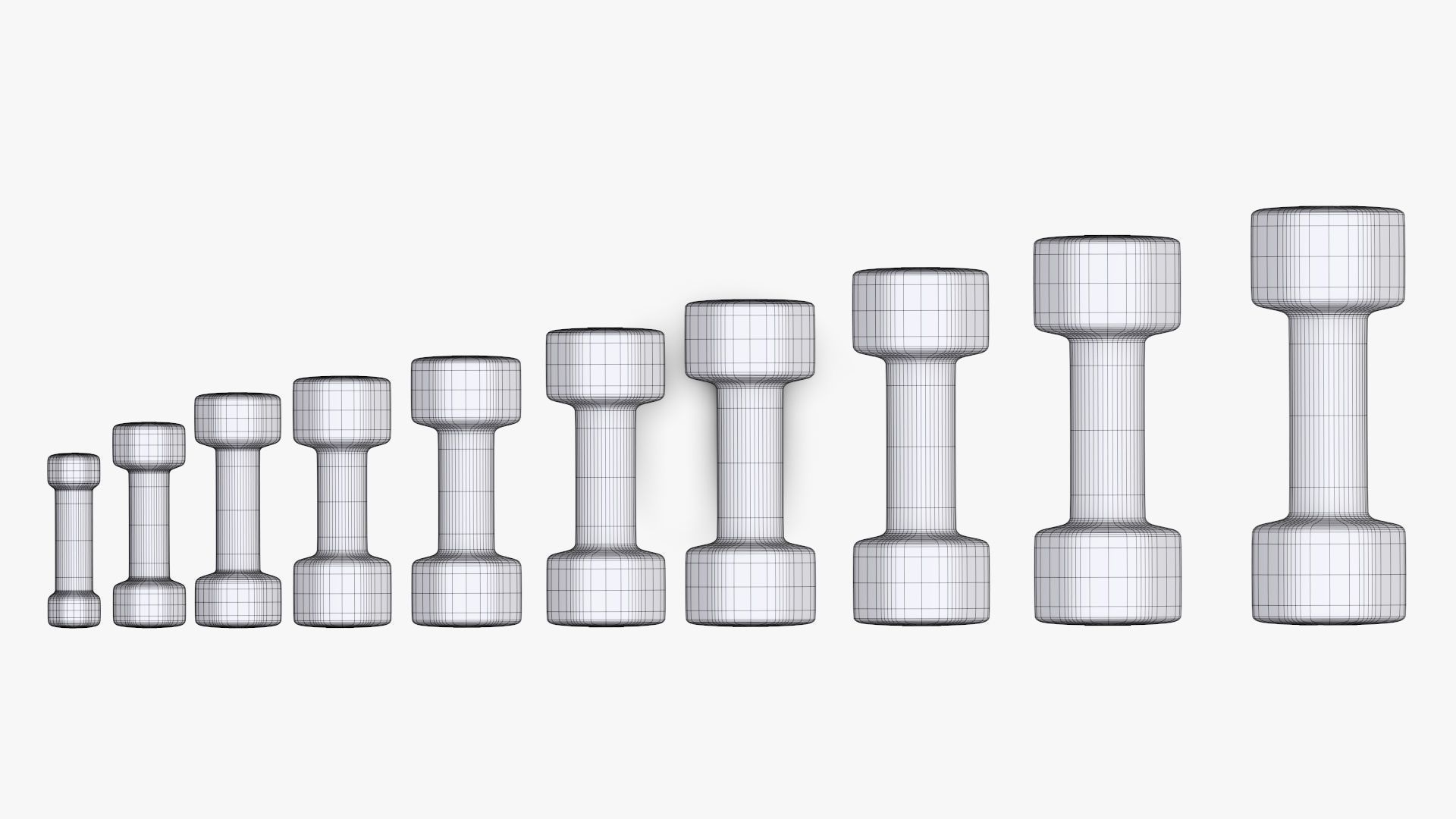 Dumbbells hexagonal 3D model_11
