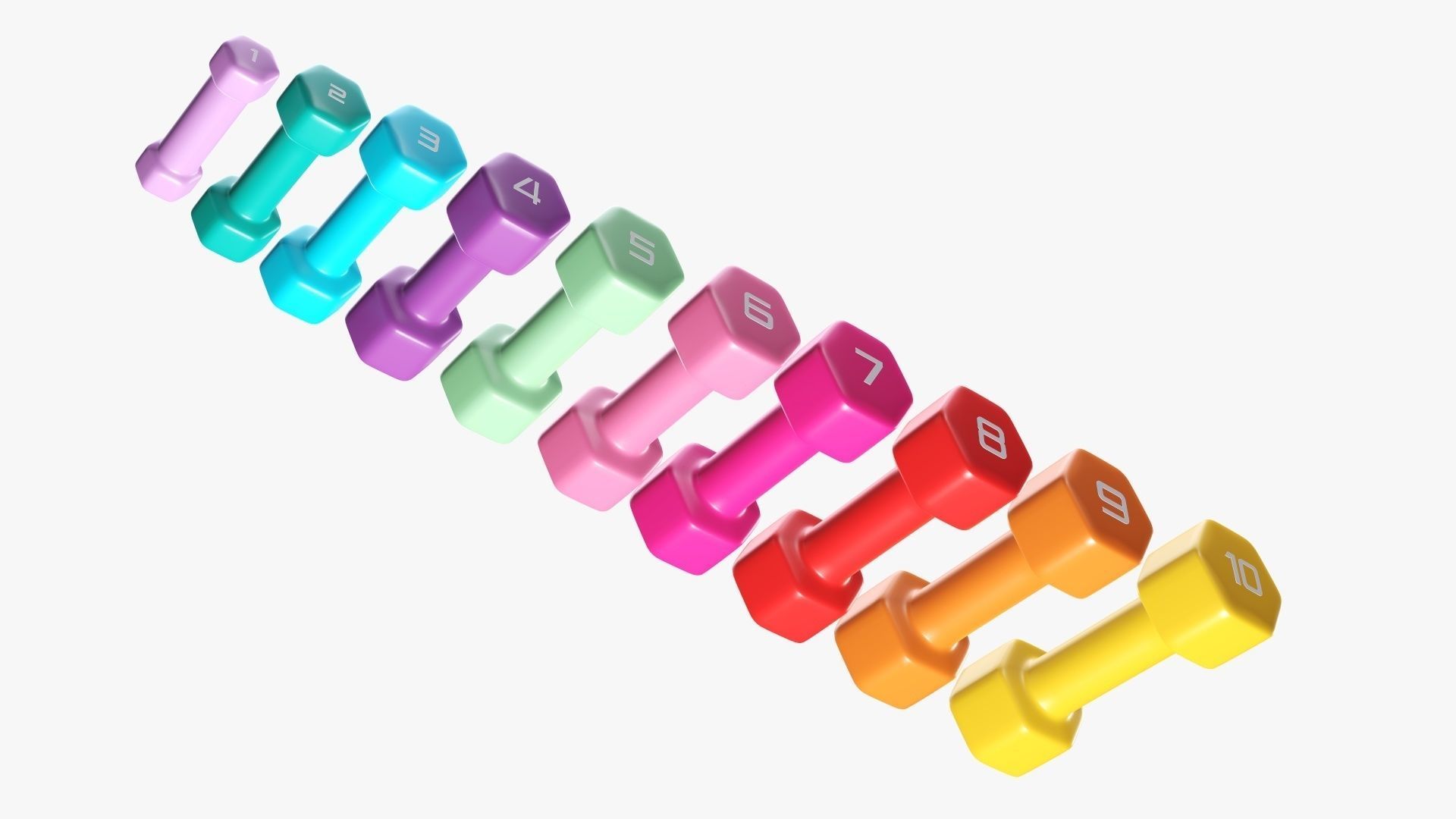 Dumbbells hexagonal 3D model_6