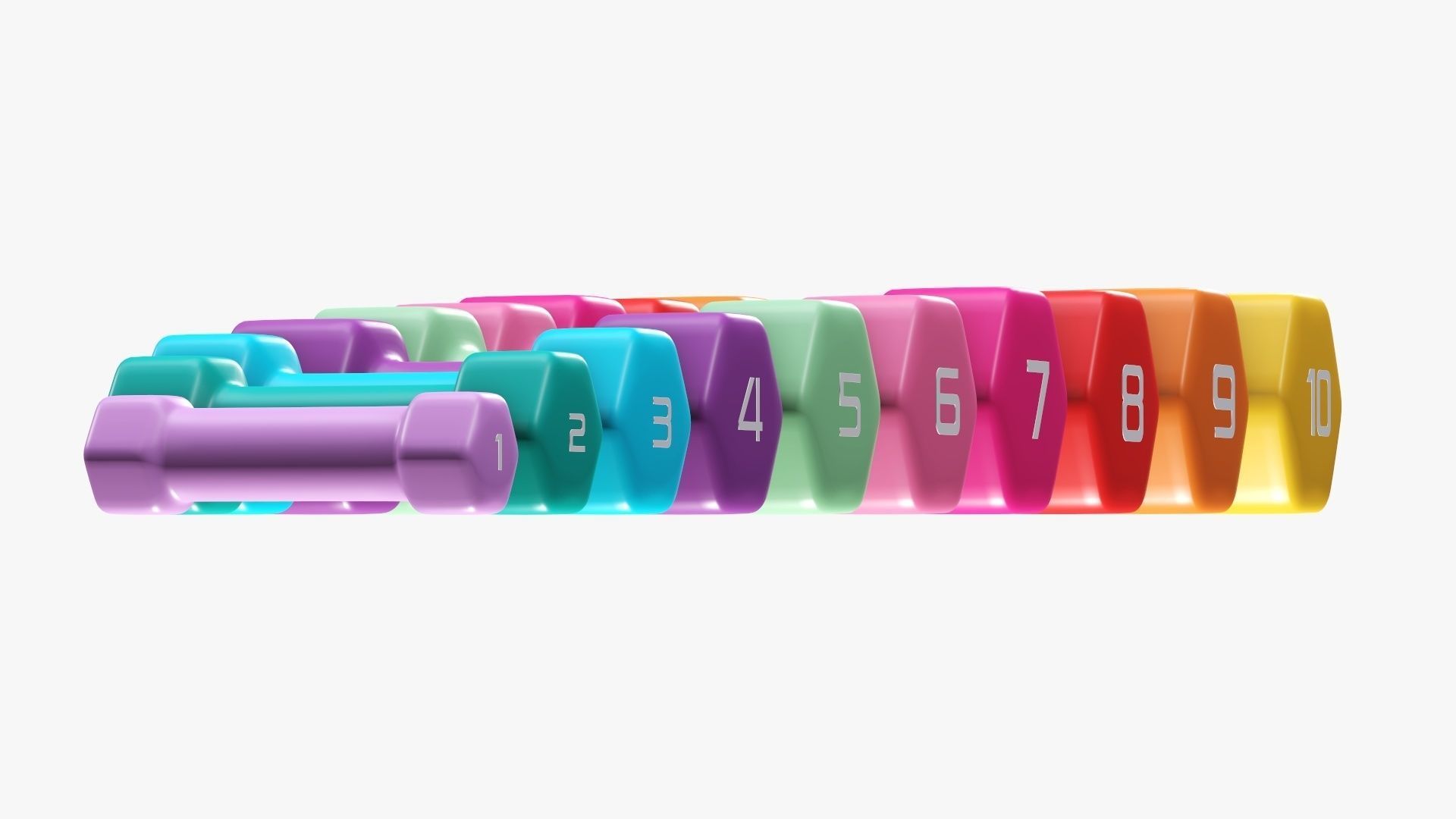 Dumbbells hexagonal 3D model_4