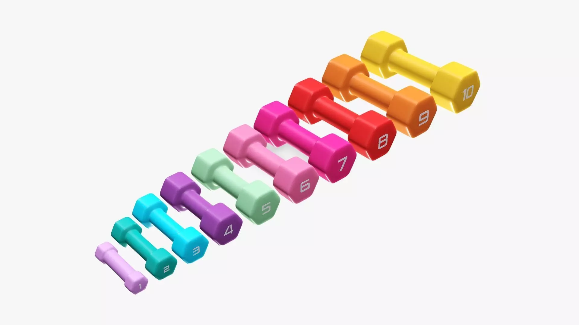 Dumbbells hexagonal 3D model_0