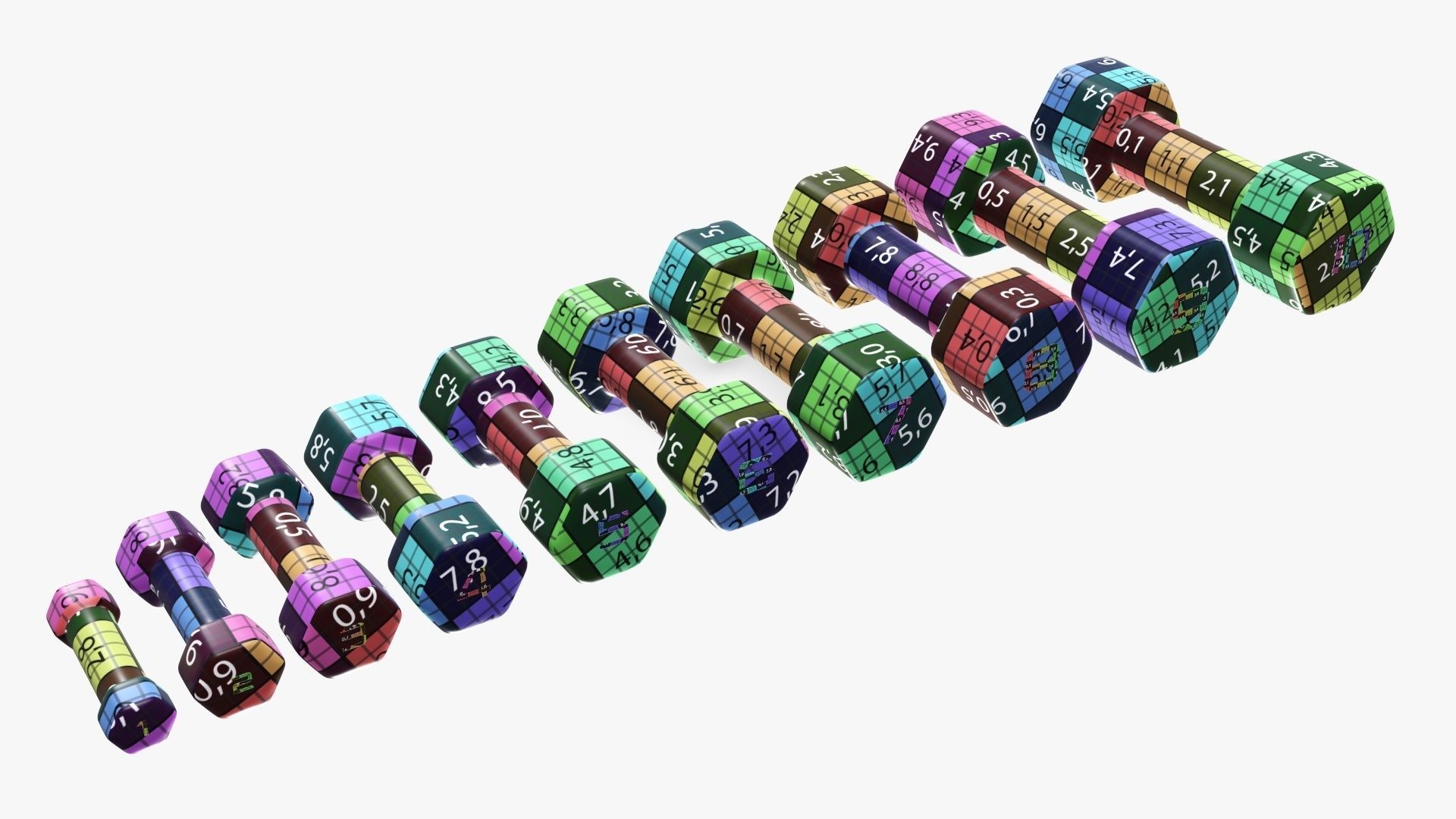 Dumbbells hexagonal 3D model_13