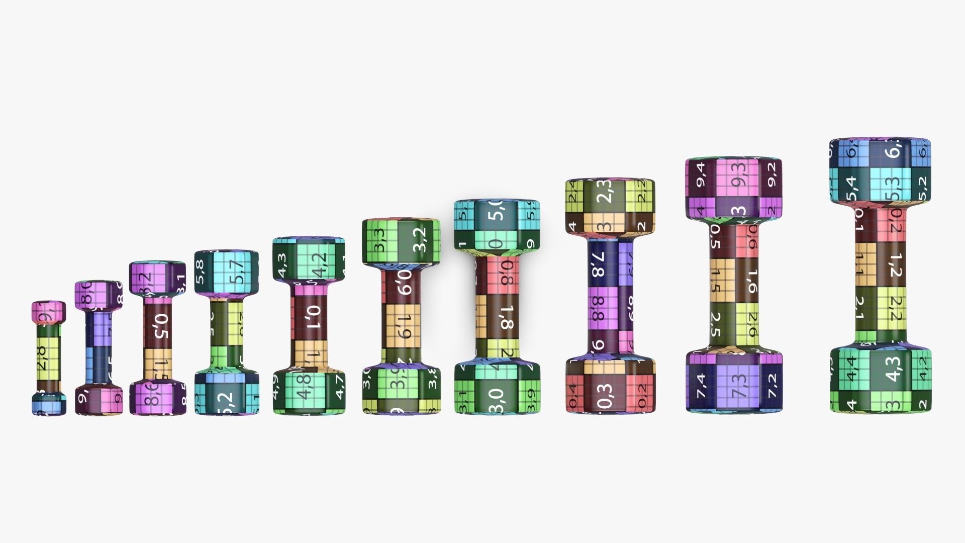 Dumbbells hexagonal 3D model_17