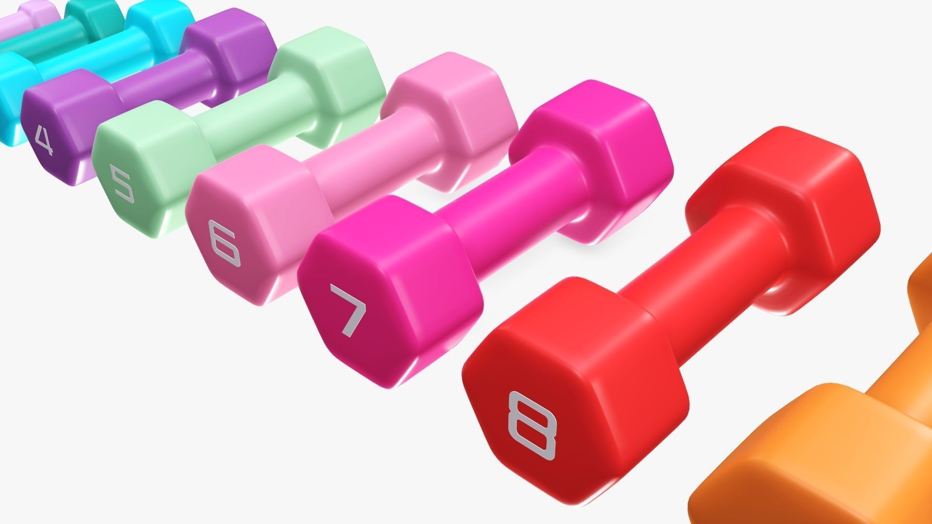 Dumbbells hexagonal 3D model_3