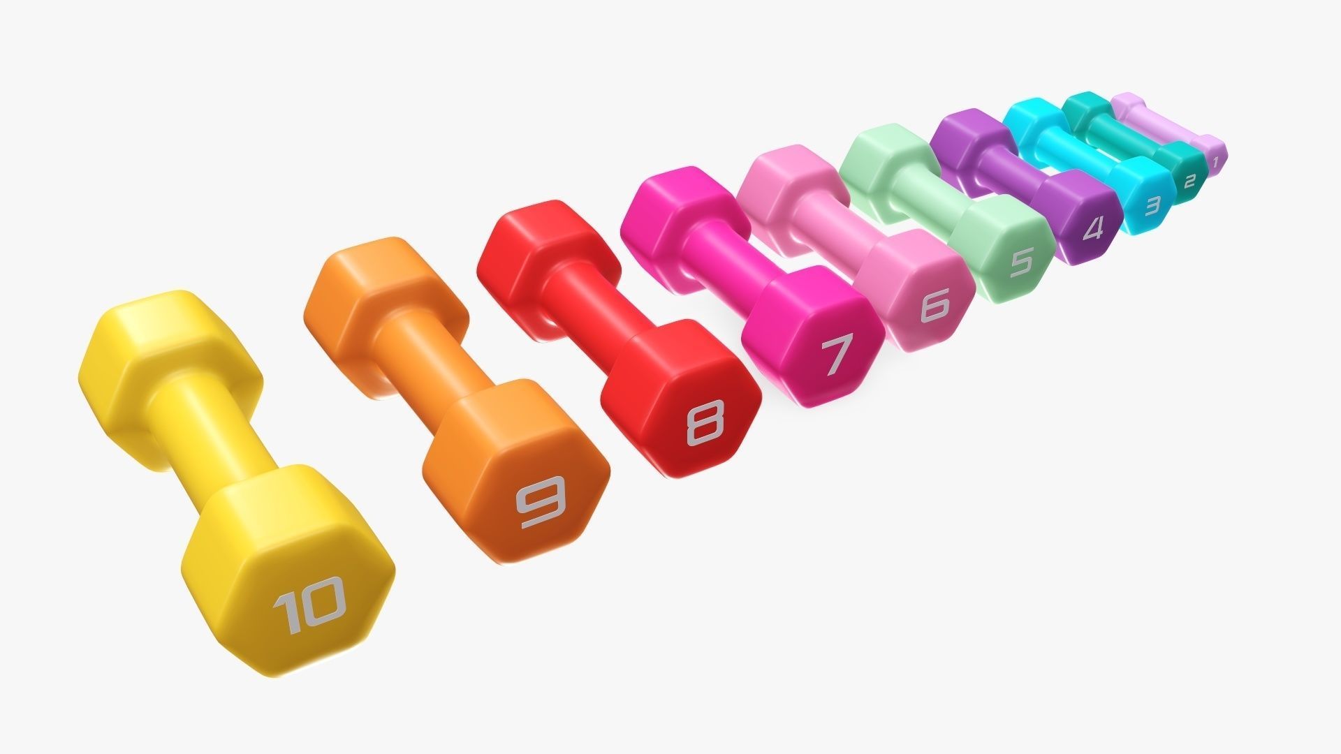 Dumbbells hexagonal 3D model_2