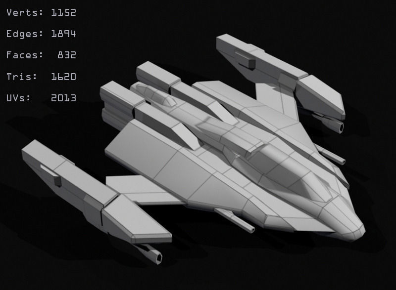 Fighter LP Low-poly 3D model_2
