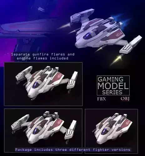 Fighter LP Low-poly 3D model