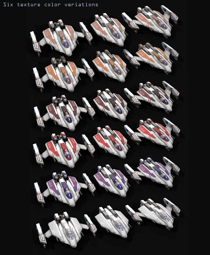 Fighter LP Low-poly 3D model_1