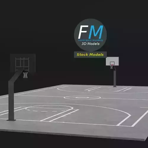 Outdoor basketball court 3D model
