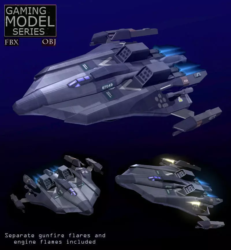 Bomber LP Low-poly 3D model_0